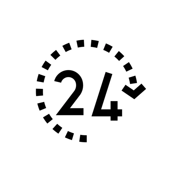 24 Stunden Open-Line-Symbol. — Stockvektor