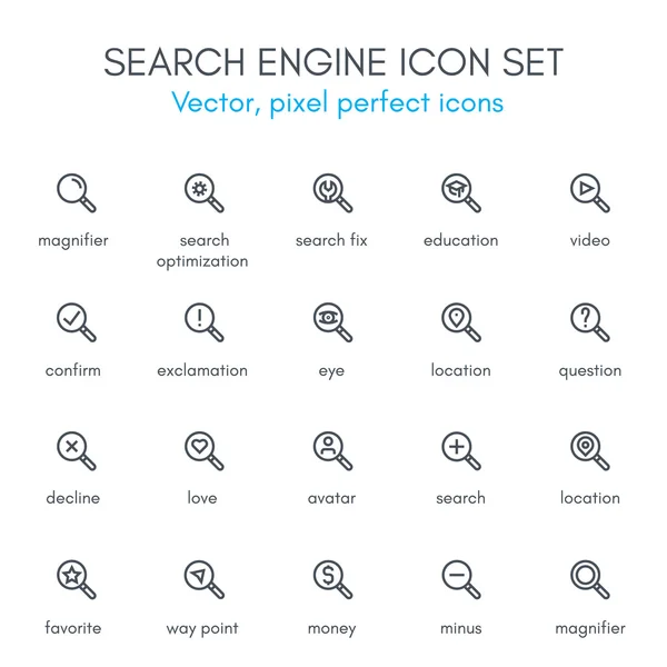 Search engine line icon set. — Stock Vector