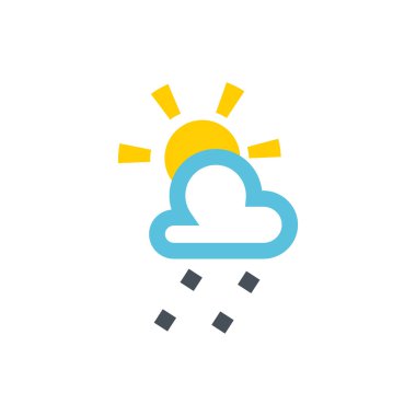 Güneşli ve karlı, hava hattı simgesi.