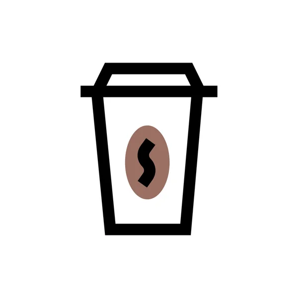 Papieren koffiekopje lijn pictogram. — Stockvector