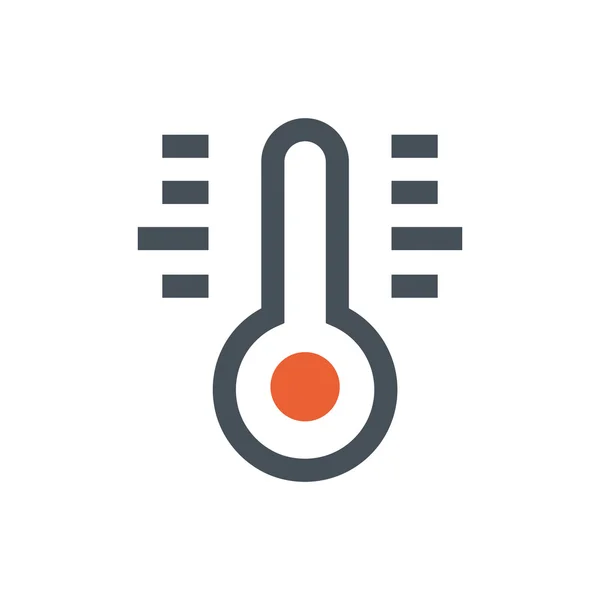 Temperatura, icono de la línea meteorológica . — Vector de stock