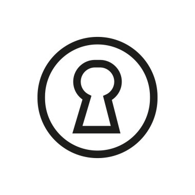 Key hole, problem, solution line icon.