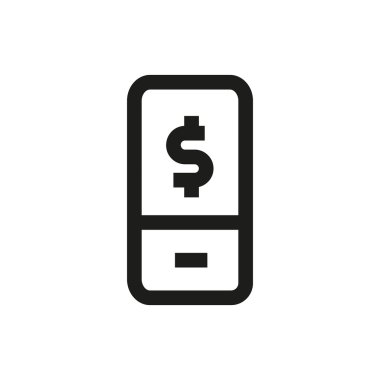 Mobile phone, mobile banking line icon.