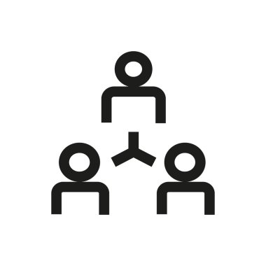 Personal contacts, network line icon