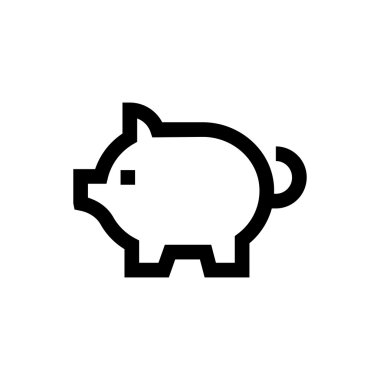 Piggy bank, money back line icon.