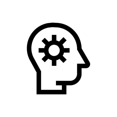 Planning,gear and head line icon