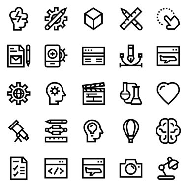 Yaratıcı paketi satır Icon set.