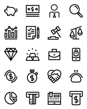 Finans satır Icon Set.