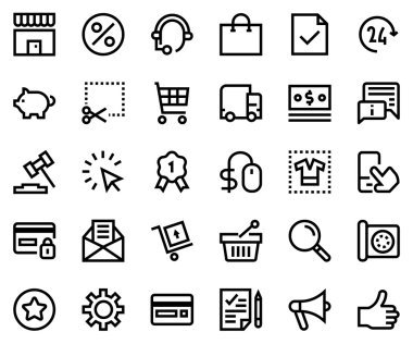 Commerce line icon set