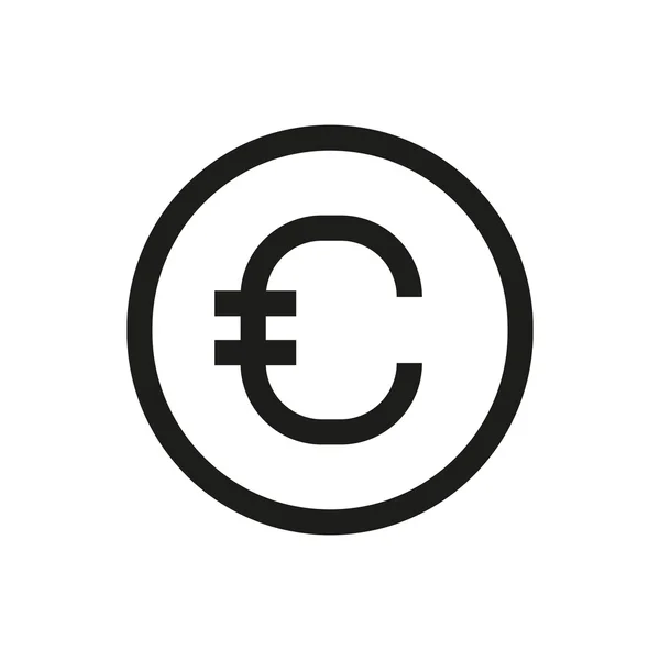 Moneda en euros, icono de línea de dinero . — Vector de stock
