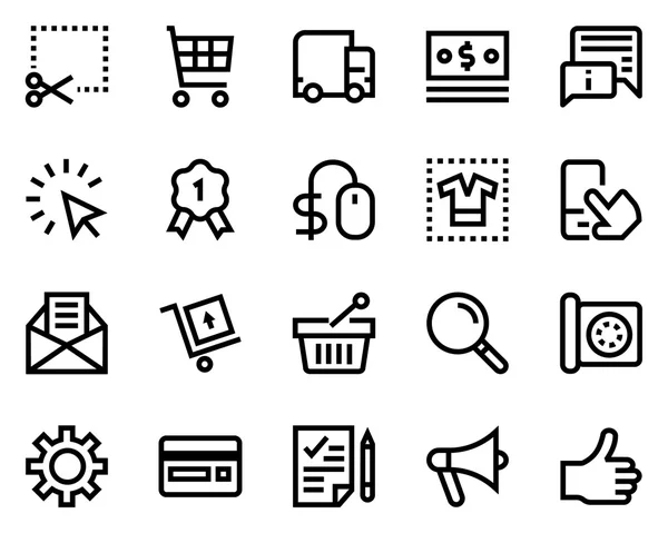 Commerce line icon set — 스톡 벡터