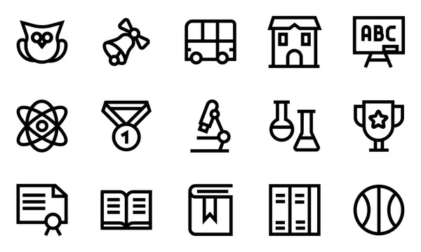 Okul çizgi Icon set. — Stok Vektör