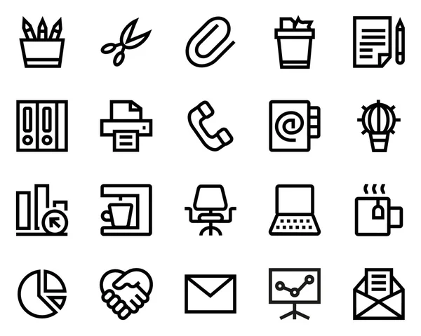 Office line icon set. — Stock Vector