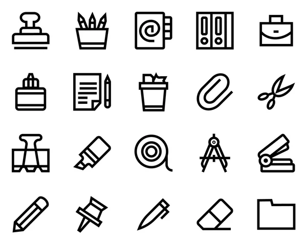 LIGNE DE papeterie ICON SET . — Image vectorielle