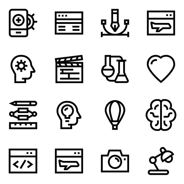 Conjunto de iconos de línea de paquete creativo . — Archivo Imágenes Vectoriales