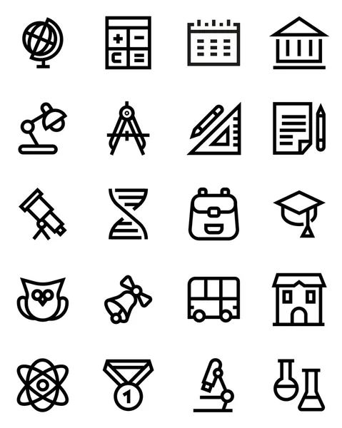 School line icon set. — Stock Vector