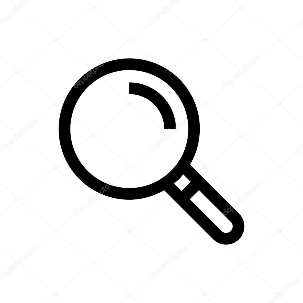 Magnifying glass, search line icon.
