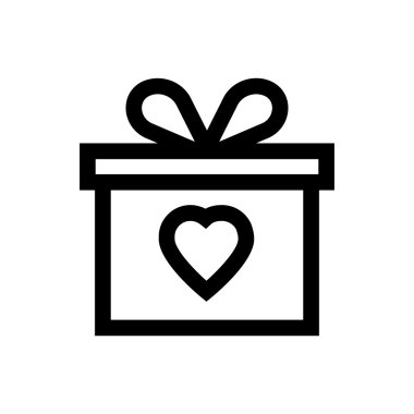 Hediye, Hediyelik, kalp, Sevgililer günü, aşk satırı simgesi.