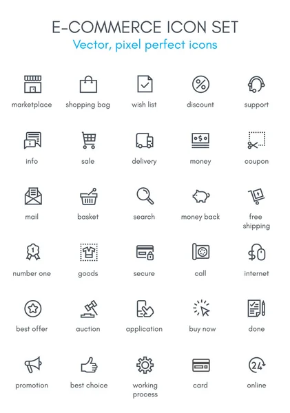 Commerce tema line Ikonuppsättning — Stock vektor