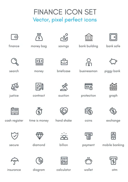 财务主题行图标集 — 图库矢量图片