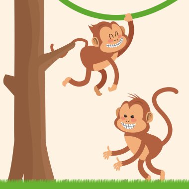 Maymun karikatür tasarım