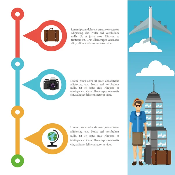 Viajes y diseño infográfico — Vector de stock