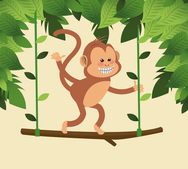 Monkey cartoon design — Stock Vector