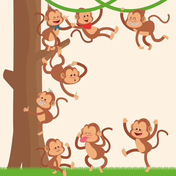 Opičí kreslený design — Stockový vektor