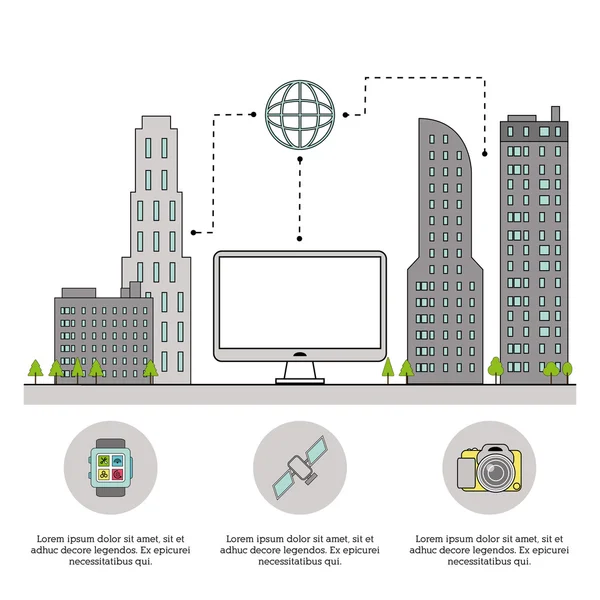 Smart city design — Stock Vector