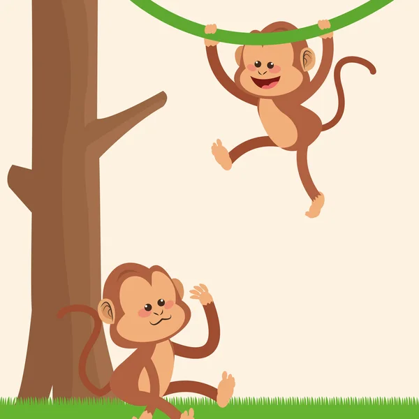 Desenho de desenho animado de macaco — Vetor de Stock