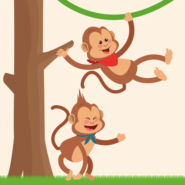 Monkey cartoon design — Stock Vector