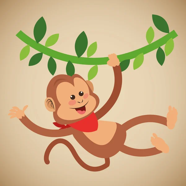 Monkey cartoon design — Stock Vector