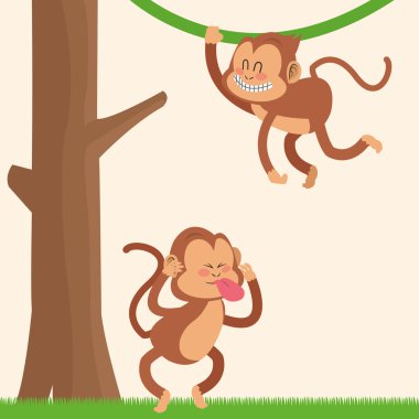 Maymun karikatür tasarım