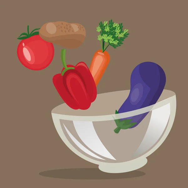健康、有機食品設計 — ストックベクタ