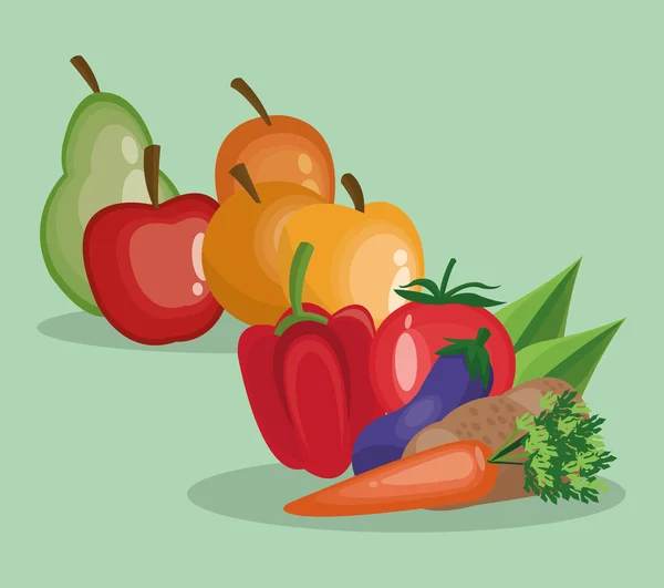 Здоровый и органический дизайн продуктов питания — стоковый вектор