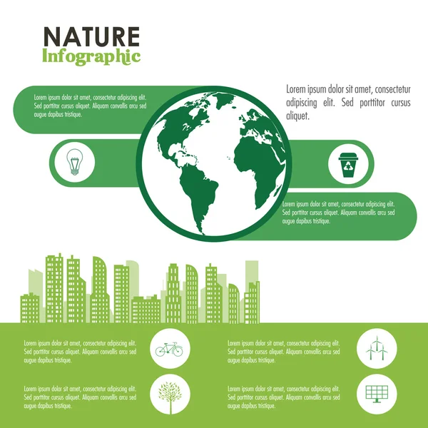Ecologia Progettazione infografica — Vettoriale Stock