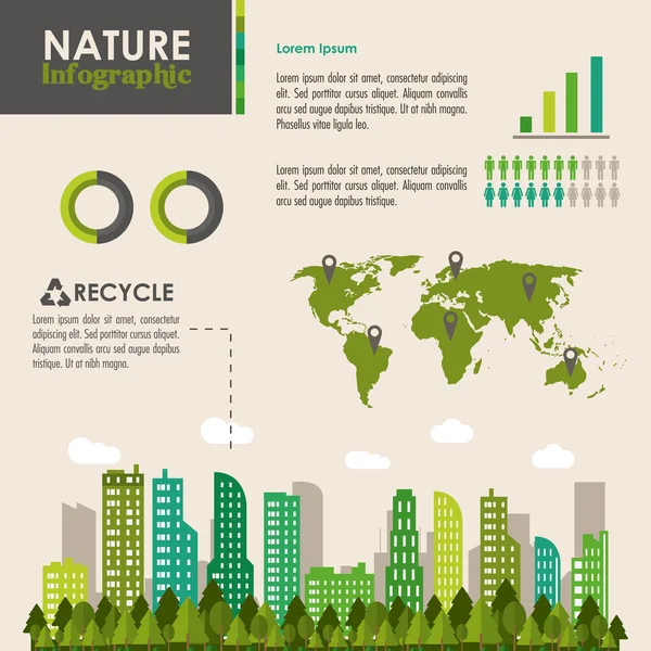 Ökologie Infografik Design — Stockvektor