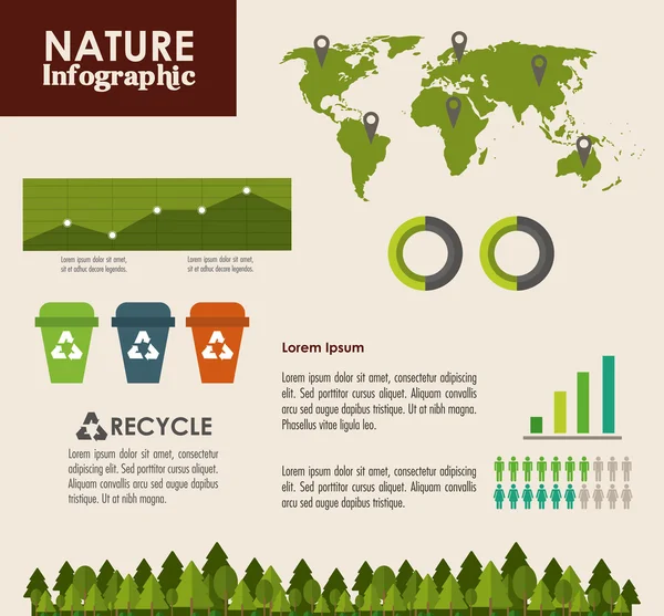 Ecologia Progettazione infografica — Vettoriale Stock