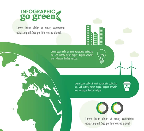 Ecologia Progettazione infografica — Vettoriale Stock