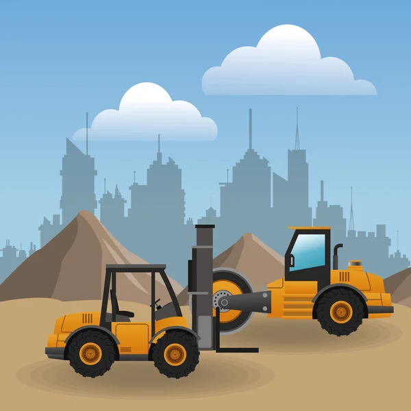 Construcción y diseño de camiones — Vector de stock