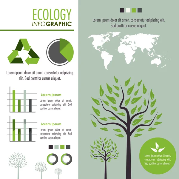 Ecologia Progettazione infografica — Vettoriale Stock