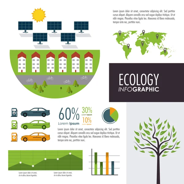 Ökológia Infographic design — Stock Vector