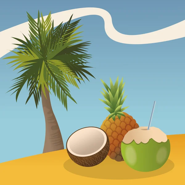 Conception icône tropicale — Image vectorielle