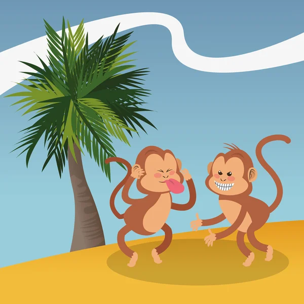 Projeto de ícone de macaco — Vetor de Stock
