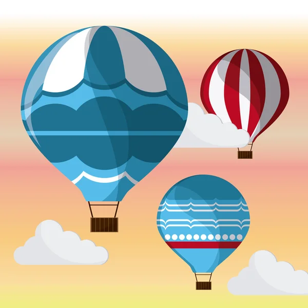 Diseño de globos de aire caliente — Vector de stock