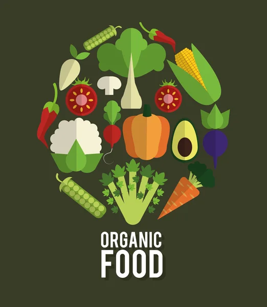 Diseño de alimentos ecológicos — Vector de stock