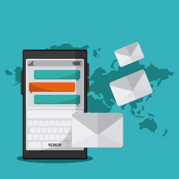 SMS e design de e-mail — Vetor de Stock