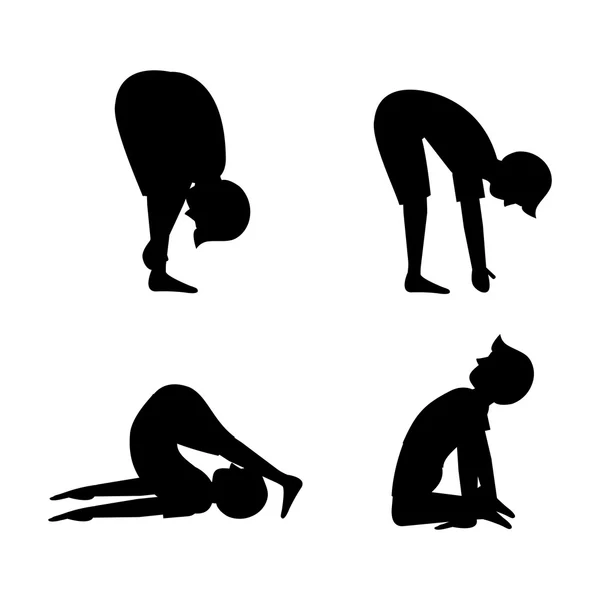 Les gens qui font du yoga desgin — Image vectorielle