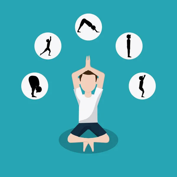 Persone che fanno desgin yoga — Vettoriale Stock