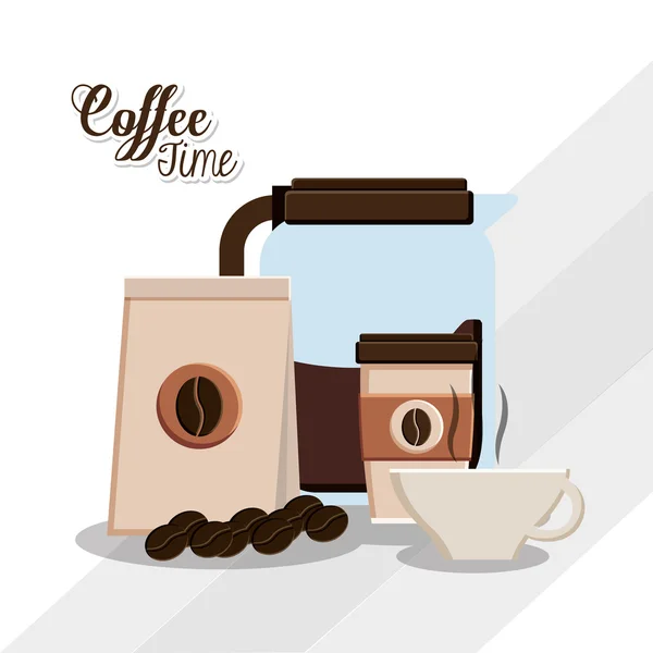 Kávéidő-tervezés — Stock Vector